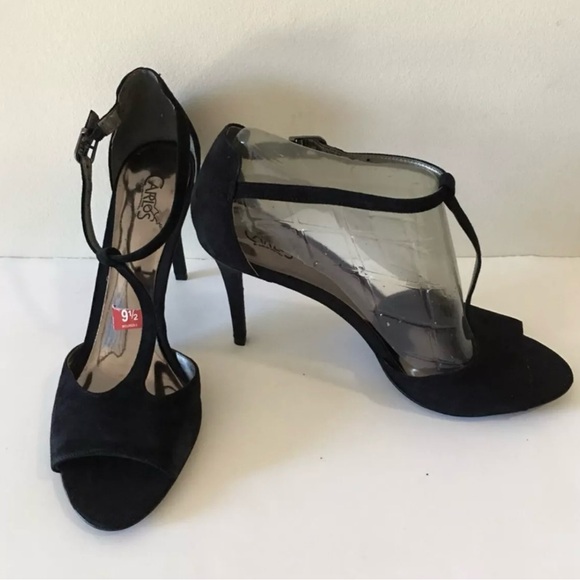 Women’s Black Open Toe High Heels Carlos Santana Sandals - Picture 4 of 7